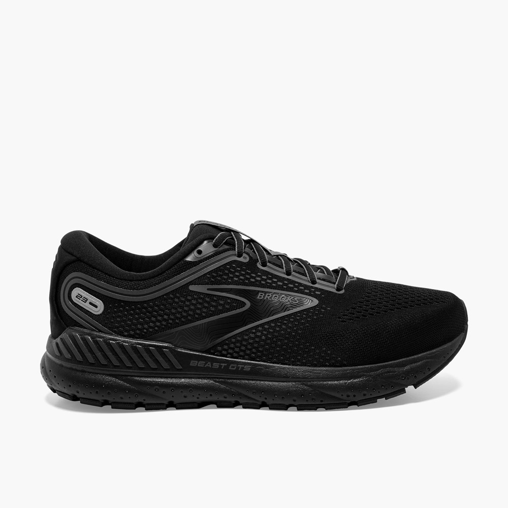 Chaussures Running Route Brooks Beast GTS 23 Noir Grise Homme | DHS-0458539